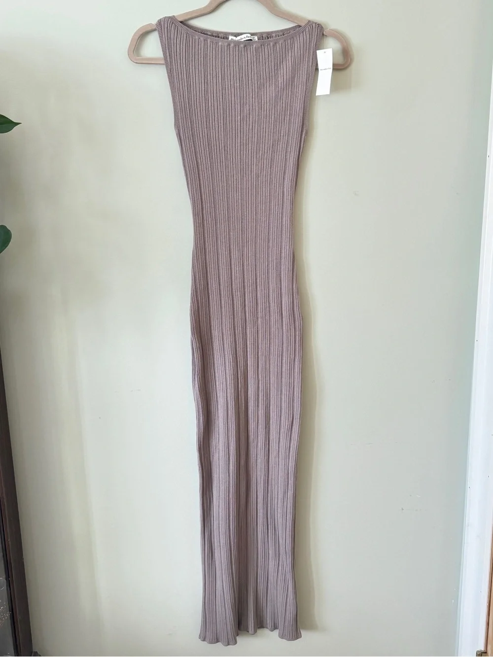 TALL Sleeveless Slash Neck Ribbed Knit Maxi Dress